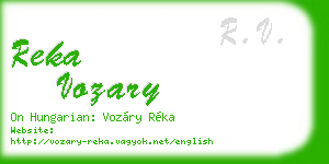 reka vozary business card